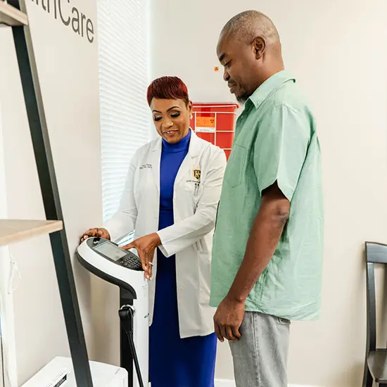 Man standing on InBody device | Weight Management | KEWW Primary Care Center